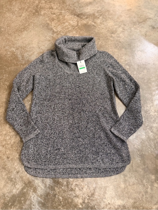 Calvin Klein Sweaters - NWT Calvin Klein Cowl Neck Tunic Sweater Black White L Family Photos Holiday